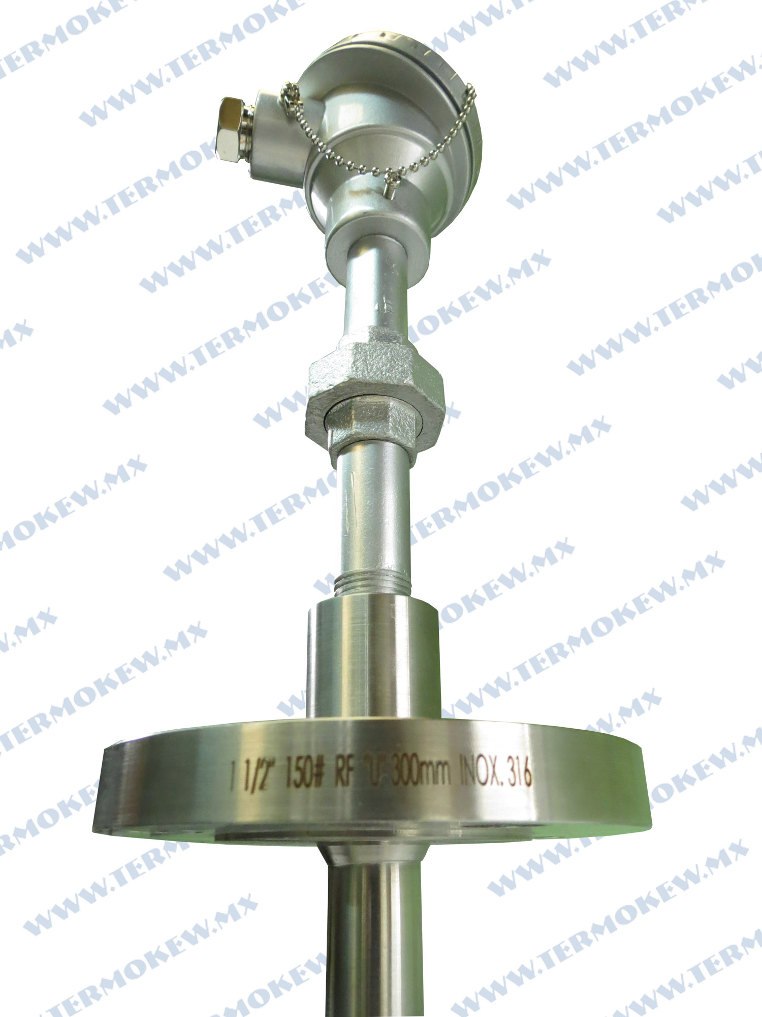 Termopozo Sin Soldadura Acero Inoxidable 304 - 8 Mm Diámetro, 200 Mm Largo, Rosca G1/2, Para Fermentador Cerveza